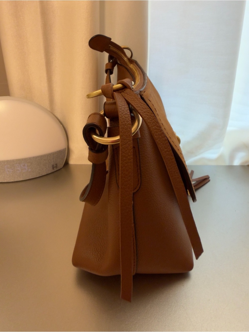 See by Chloe Brown Leather Crossbody Bag with Ring Tassel - Picture 5 of 11